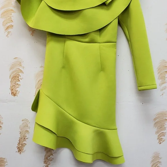 Green one shoulder mini dress - Picture 2 of 2